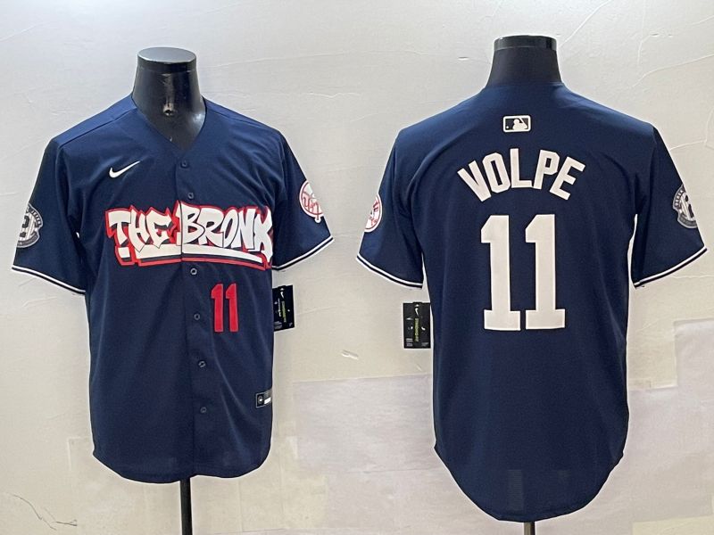 Men New York Yankees #11 Volpe Drak Blue four generations Joint Name 2025 Nike MLB Jersey style 3->los angeles dodgers->MLB Jersey